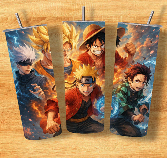 Vaso Coleccionable Anime – Gojo, Goku, Luffy, Naruto y Tanjiro